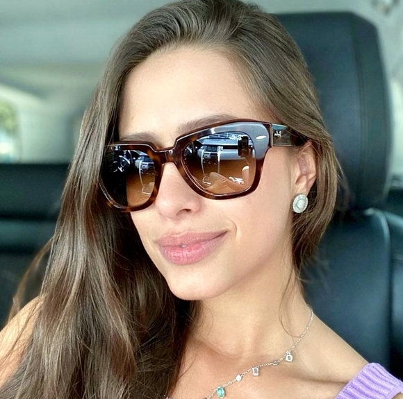 Model Display RayBan State Street Tortoise RB2186 Gradient Brown - Picture 15 of 16